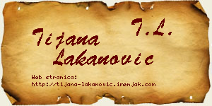 Tijana Lakanović vizit kartica